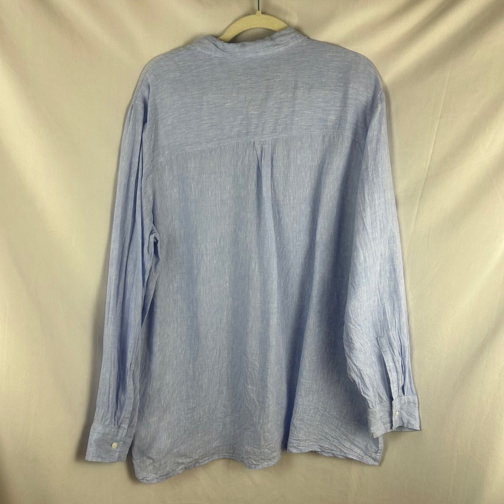 Gap Womens XL Light Blue 100% Linen Long Sleeve Boyfriend Button Down Shirt - Picture 5 of 8